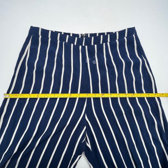 Reformation Sorrenti Pant Capone Stripe Navy Blue - Picture 6 of 12